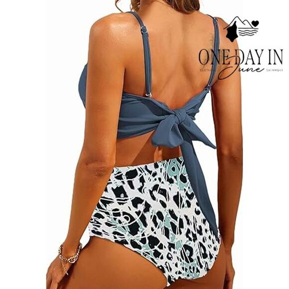 CharmLeaks Crop Top High Waist Bikini Swimsuit Size L - Picture 2 of 6